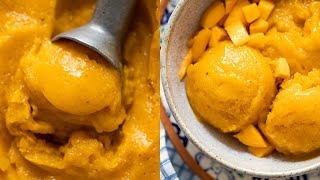 Sunshine Mango Sorbet With Only Four Ingredients