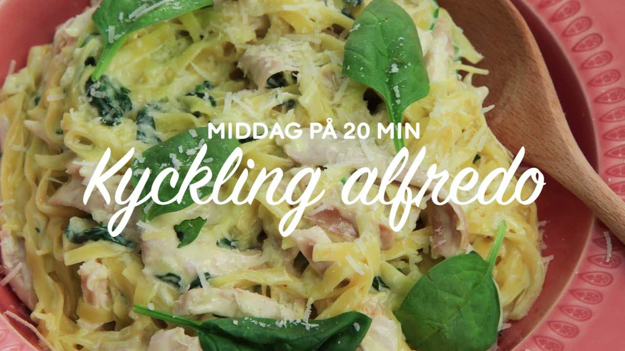 pasta alfredo med kyckling