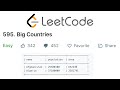 LeetCode Big Countries Solution Explained - Java