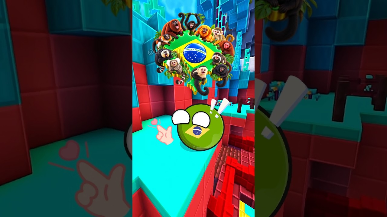 Países com Mais Espécies de Primatas #countryballs