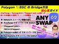 AnySwapの使い方（初心者用）Polygon（Matic）とBSCのネットワークを最速でBridge。代案でAavegotchiやPolygon wallet v2も【仮想通貨DeFi講座】
