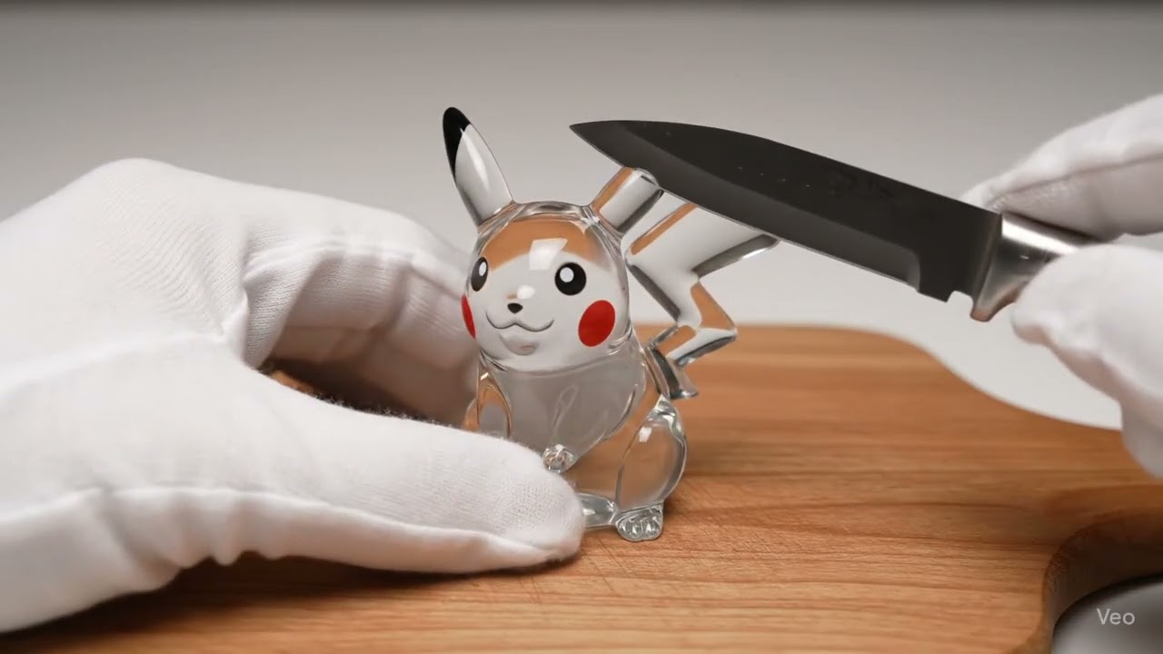 Glass Pikachu Slice Miscut ASMR Fail 