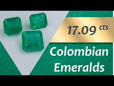 Colombian Emeralds. 17.09 Carats Natural Colombian Emeralds