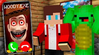 Don't call scary WOODY.EXE from TOY STORY in 3:00! JJ and Mikey in minecraft! Challenge from Maizen!