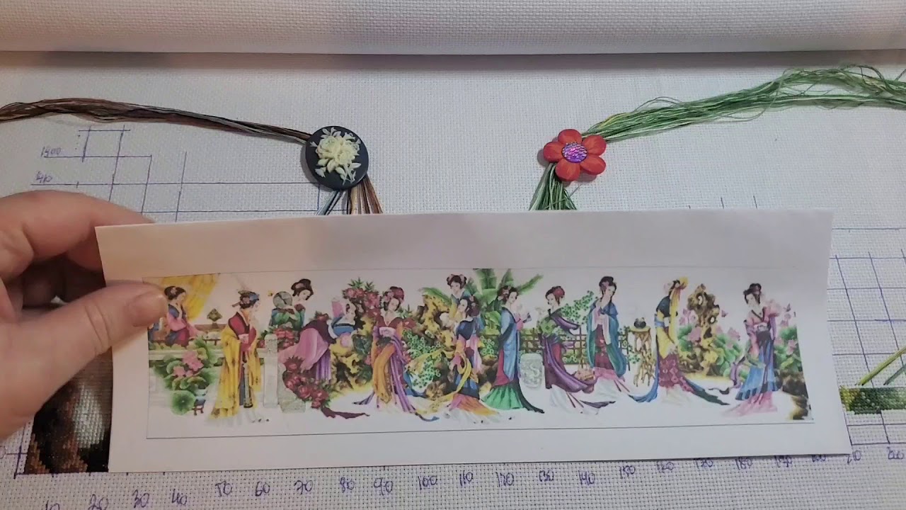 Вышивка 12 красавиц японок схема