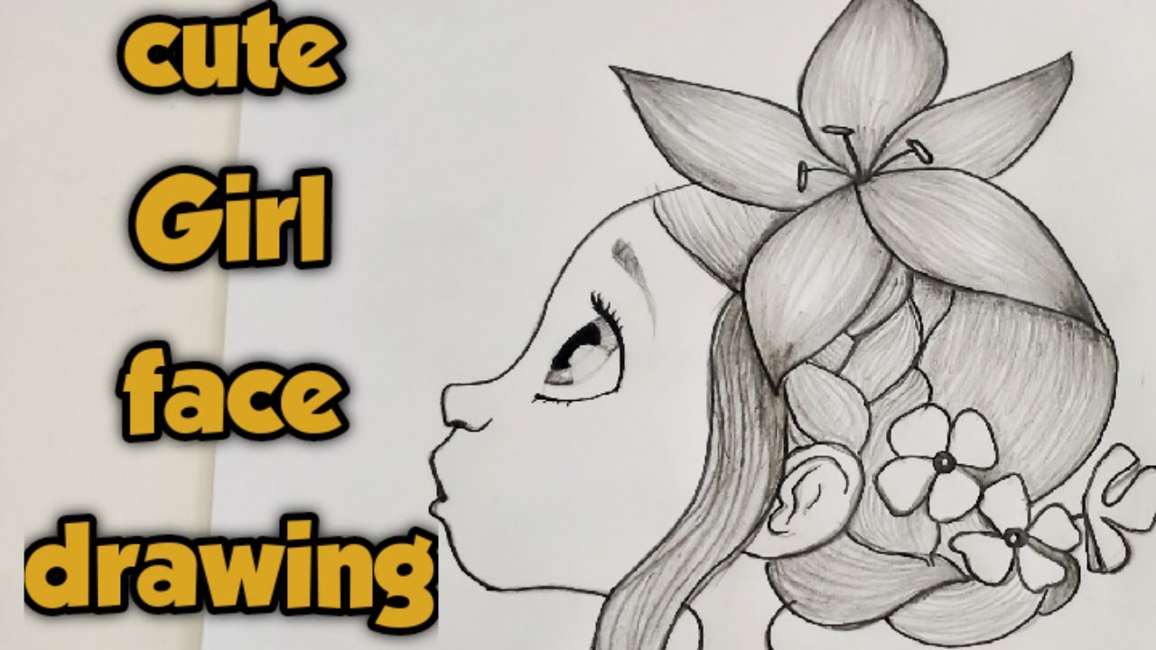 How to draw cute Girl sketch step by step||Drawing tutorial - YouTube