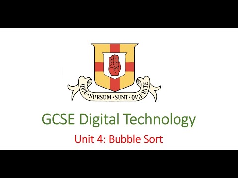 GCSE Digital Technology: Programming with C#- Bubble Sort algorithm