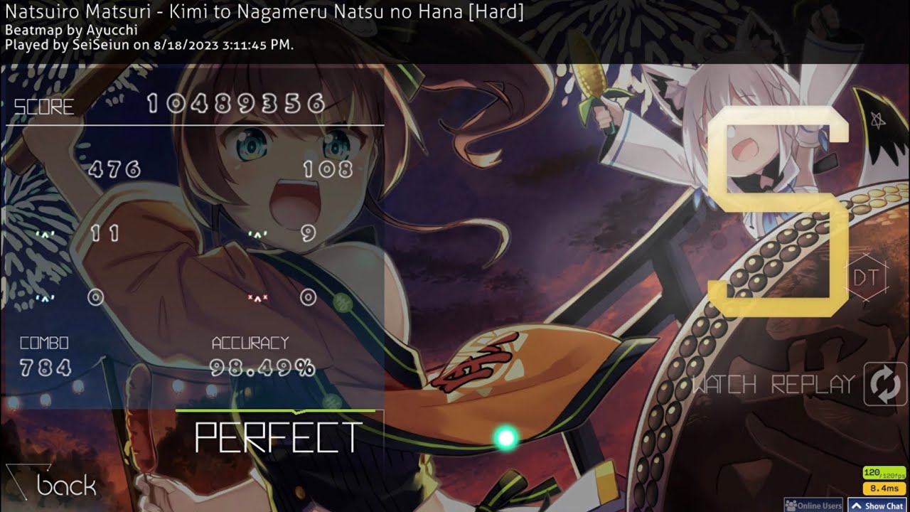 「osu!」Kimi to Nagameru Natsu no Hana [Hard] (Ayucchi) DT 159pp FC
