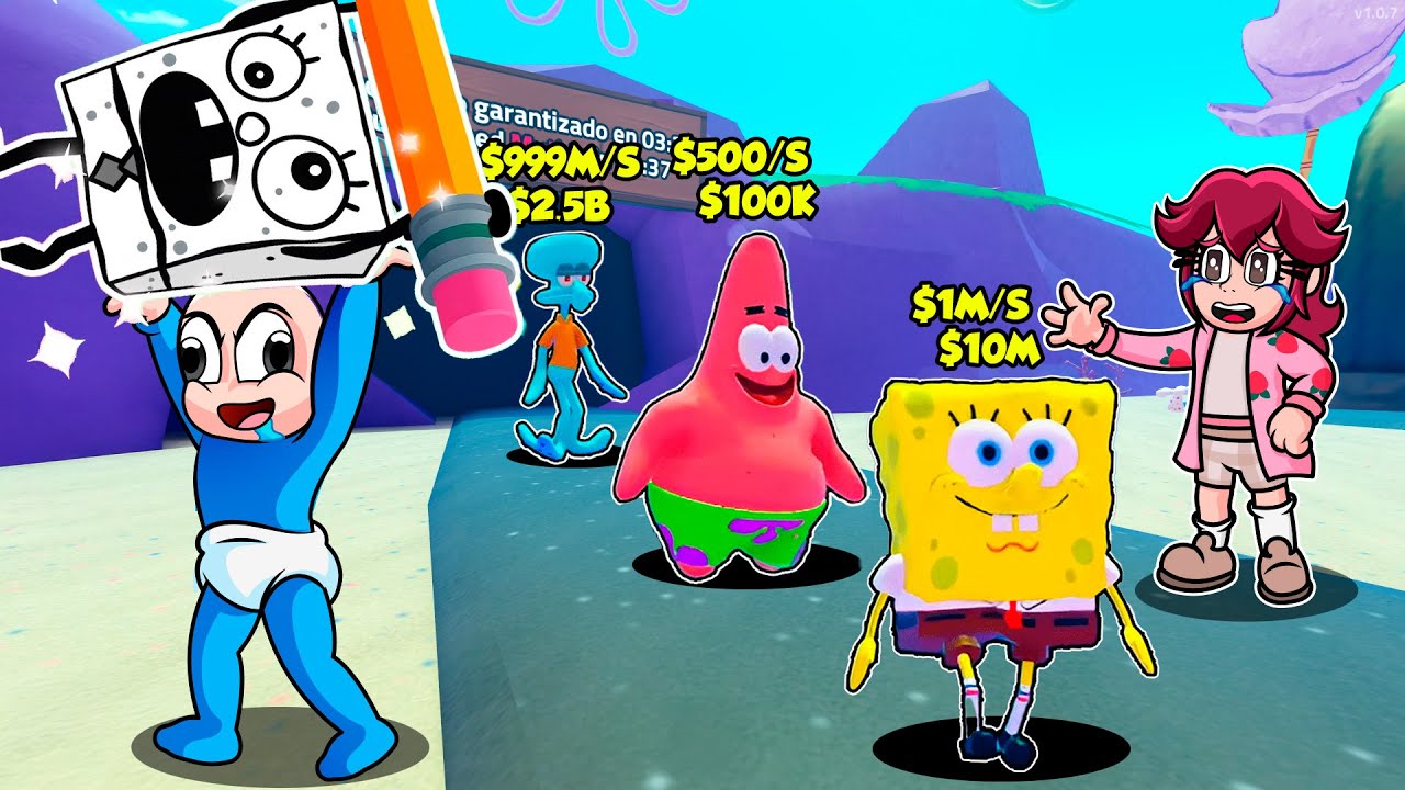 ROBA UN BOB ESPONJA 🤣 BEBE NOOB EN ROBLOX