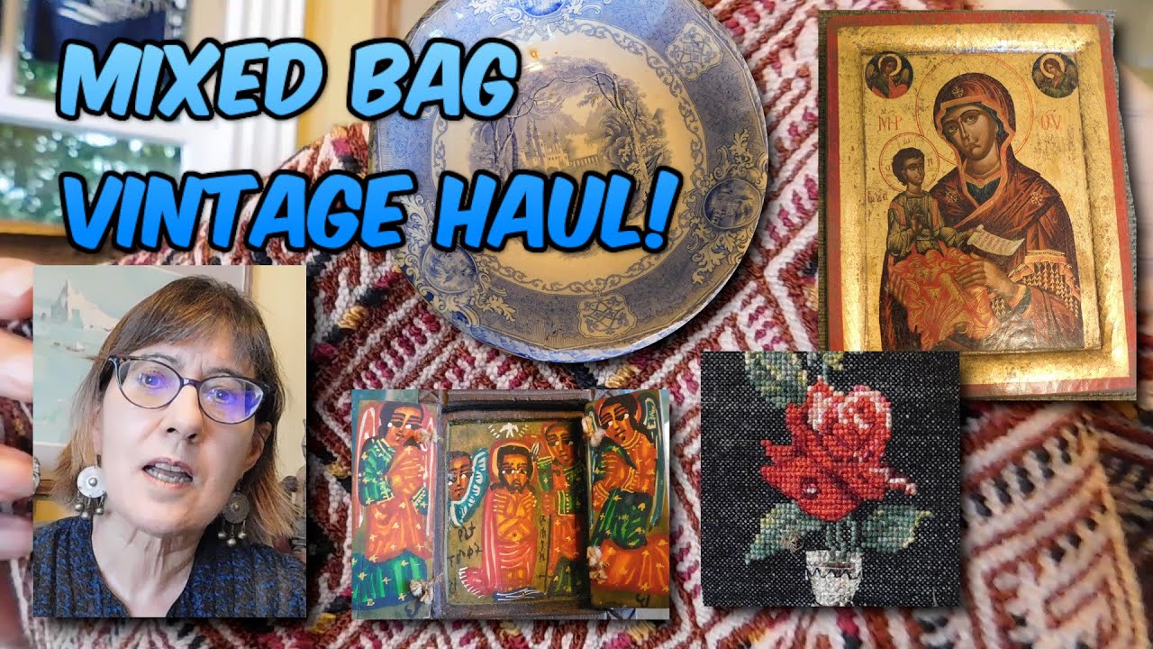 Vintage Haul 312 Mixed Bag of Textiles, Ceramics & Knickknacks from