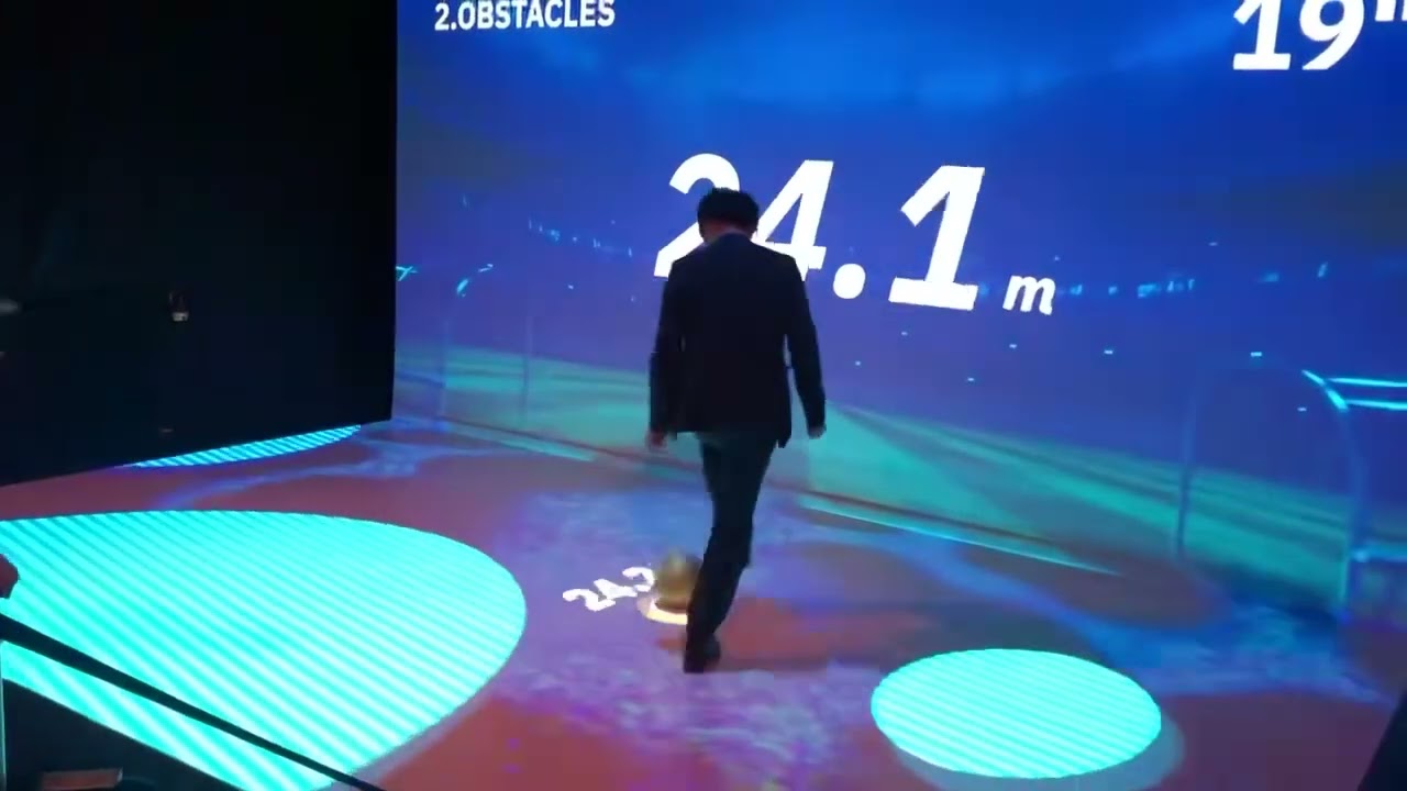 Floor projection with football game