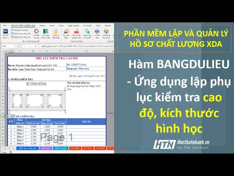 Video #22 - Hướng dẫn lập phụ lục kiểm tra cao độ, kích... - YouTube