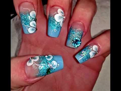 Acryl Nagel Mit Swarovski Stein Und 3d Design Youtube