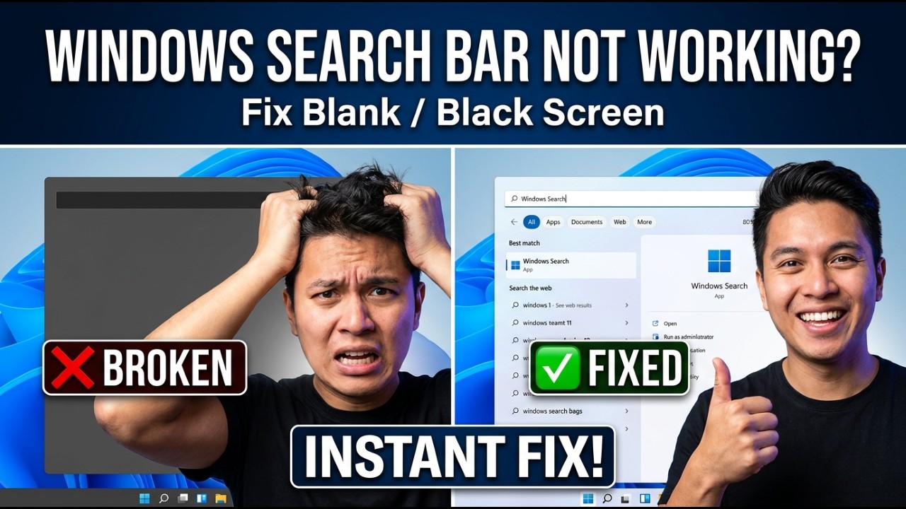 Windows 11 Search Bar Not Working? Fix It in 4 Min - YouTube
