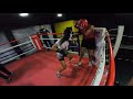 Female boxing sparring