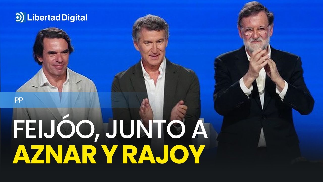 Feijóo, junto a Aznar y Rajoy: 