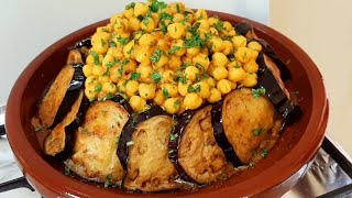 طاجين مغربي باللحم والبادنجال والحمص من ألذ ما يكون ?? Tajine Moroccan