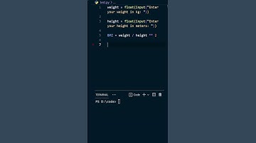 Python Mini Project : Create BMI Calculator in under 1 minute 😮😮 #shorts