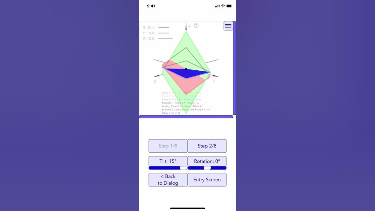 Matrix solver system of 3 linear equations with 3 variables