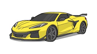 How to draw a CHEVROLET CORVETTE C8 Z06 / drawing chevy corvette 2023 How to draw a CHEVROLET CORVETTE C8 Z06 / drawing chevy corvette 2023