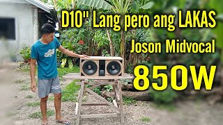 Testing 2 Joson Midvocal 10 inches 850watts sa Line Array Box Design Speaker