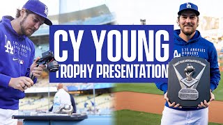 Trevor Bauer's Mickey Mouse Cy Young Trophy Presentation!