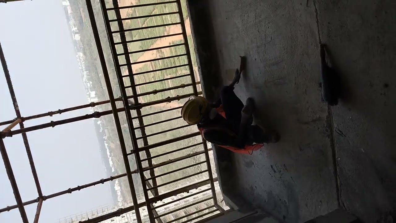 Balcony coating preparation in construction tower |best construction site|reinforcement structure