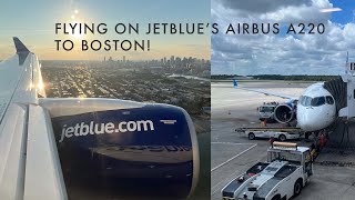 Flying on JetBlue's A220 to Boston!