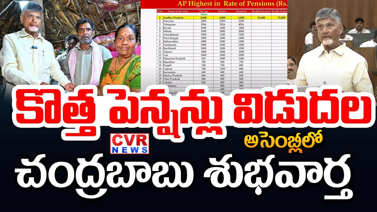 కొత్త పెన్షన్లు విడుదల | CM ChandrababU Good News On Pensions | CVR News