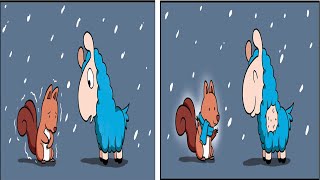 Wholesome And Positive Comics About A Blue Llama
