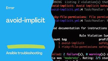 Ansible troubleshooting - Error avoid-implicit