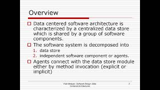 6-1 Data Centered Architecture (Overview)