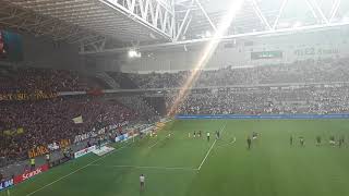 AIK fans firar derby vinst mot Hammarby på Tele2 Arena 20. Mai 2018