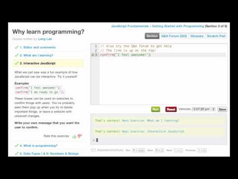 Codecademy Javascript "Getting Started With Programming" Walkthrough Tutorial Section 2