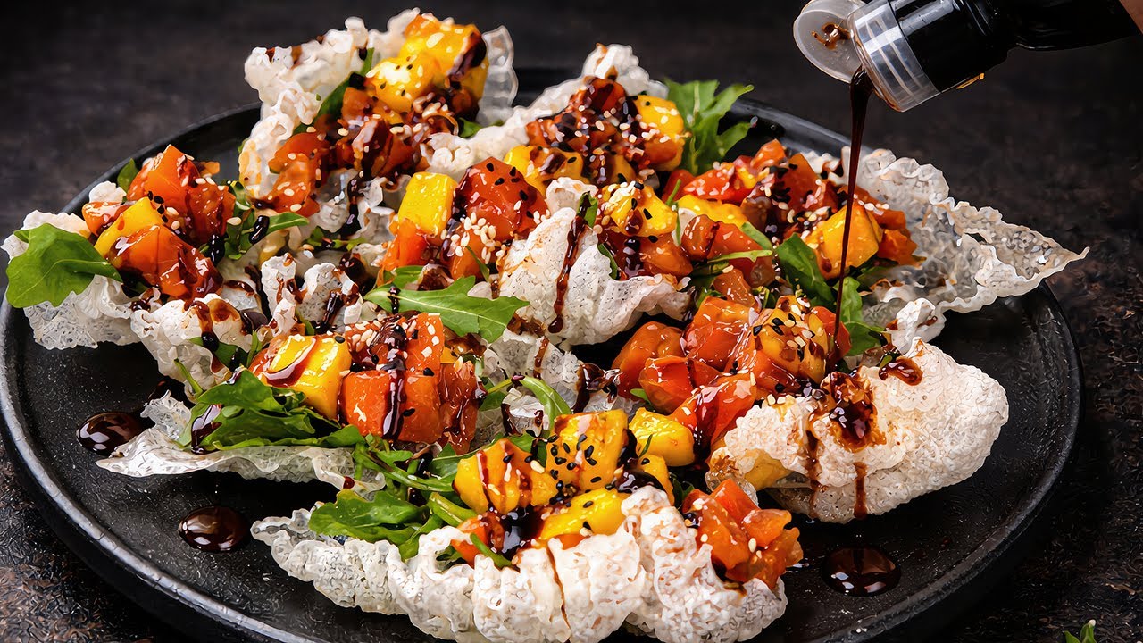 Crispy Salmon Mango Bites | Cinematic No Talking Cooking