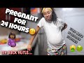 PREGNANT for 24 HOURS | Weighted Belly | Trying Nasty Pregnancy Cravings