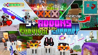 ADDONS SURVIVAL TERBARU! 5+ Addons Yang Cocok Untuk Bermain Survival! | Minecraft Bedrock 1.21+