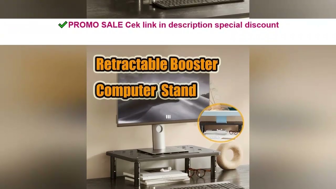 Adjustable computer Rack Telescopic Desk Monitor Holder Elevated PC Screen Stand Reduce Neck Strain