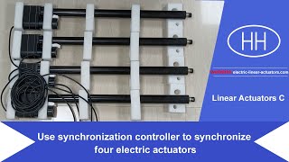 Use synchronization controller to synchronize four electric actuators