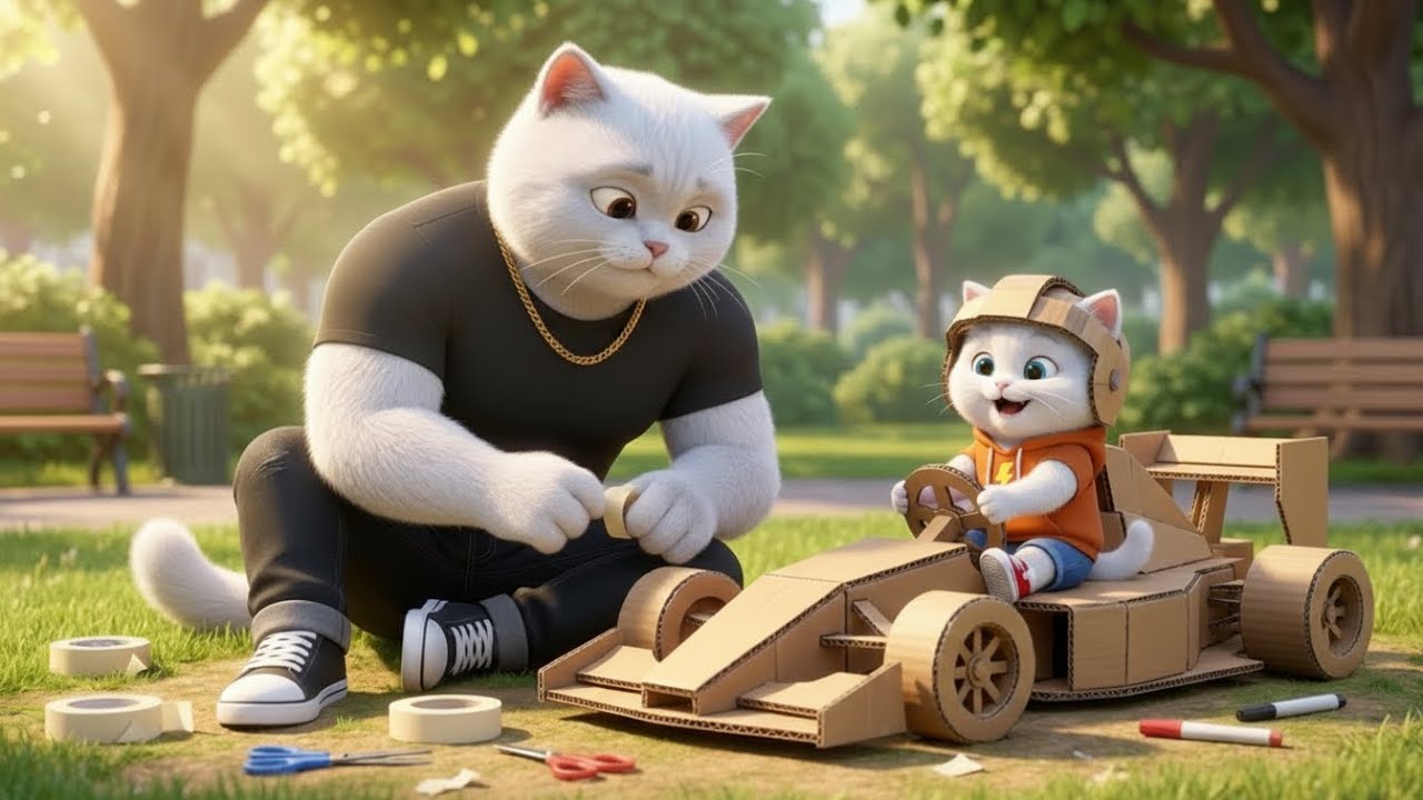 A cat dad builds an f1 car for his kitten - can this dream really come true?  | AI Cat Story