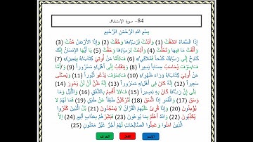 التفكيك النحوي لسورة الانشقاق /اسم /فعل/ حرف