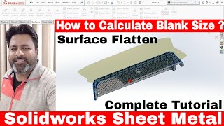 Solidworks Tutorial Calculate Weight & Blank Size | Solidworks Assign Material| Flatten Surface