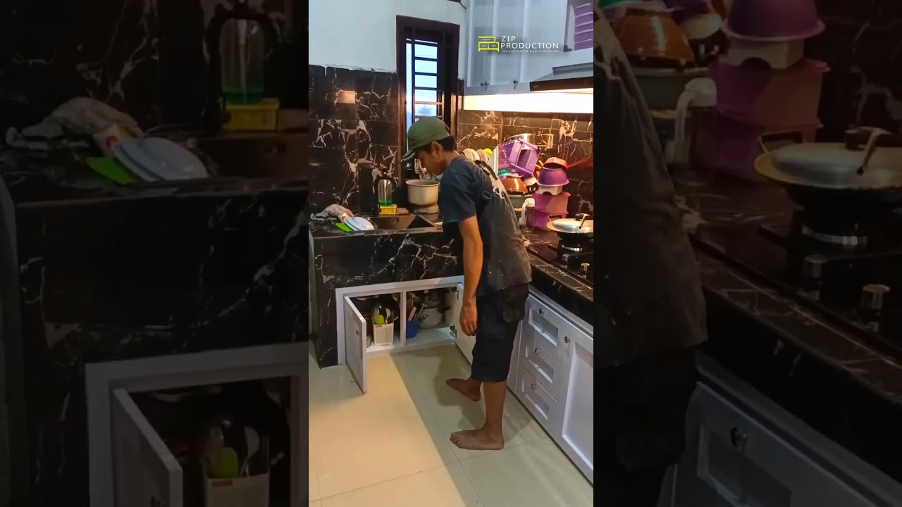 referensi kitchen set semi classic hpl