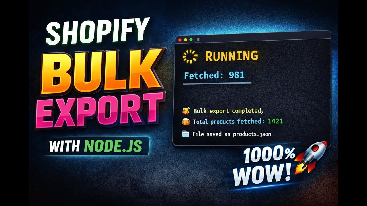 Shopify Bulk Operations with Live Progress in Node js - YouTube