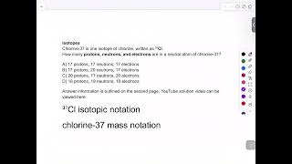 Isotopes Explained with Example | Chemistry Practice Problem