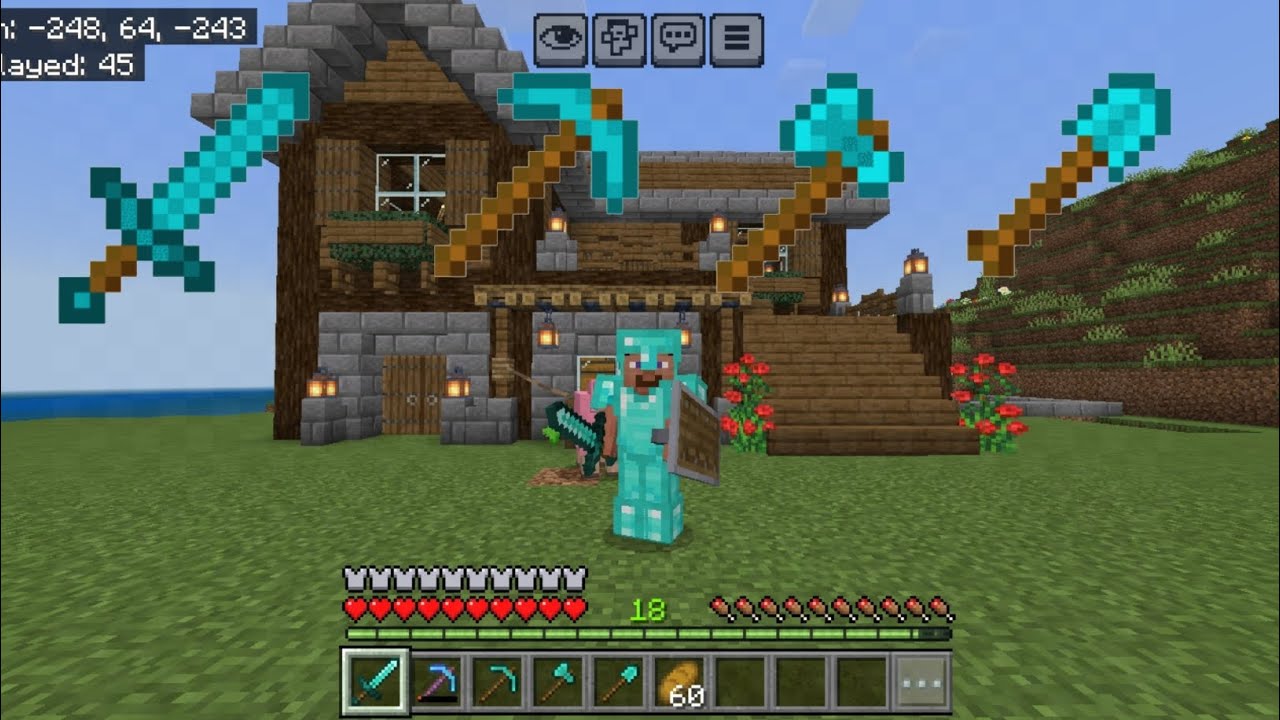 Minecraft Survival Episode 5 make the full diamond armour - YouTube