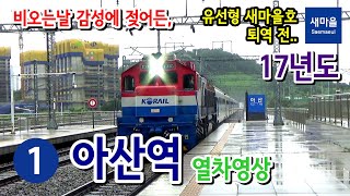 장항선 (1호선) 아산역을 지나는 열차들 #1 (Train passing at JanghangLine Asan station, Korea)