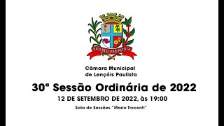 30ª Sessão Ordinária de 2022