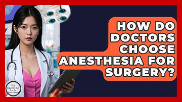 How Do Doctors Choose Anesthesia For Surgery? - The Operating Table