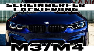 Scheinwerfer-Lackierung - BMW M3 F80, M4 F82 F83 4er F32 - Schwarz, LED, Xenon, ALLBLACK [SLIDESHOW]